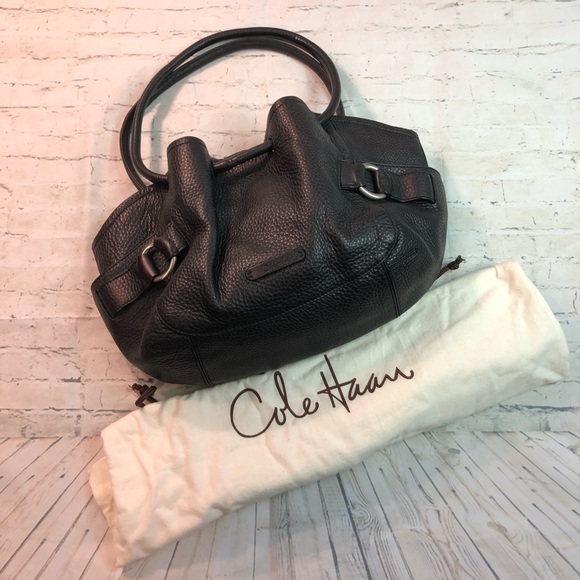 Cole Haan Black pebbled leather large shoulder bag - Picture 1 of 8